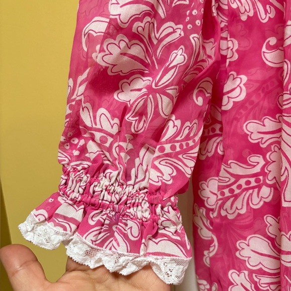 Pink Floral Long Robe - Picture 7 of 12